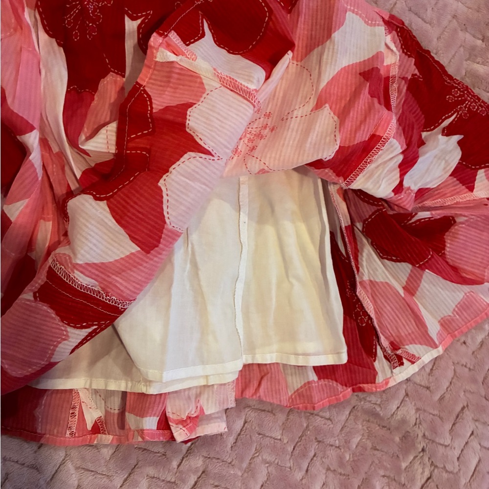 Talbots Red and Pink Floral Skirt - Picture 5 of 5